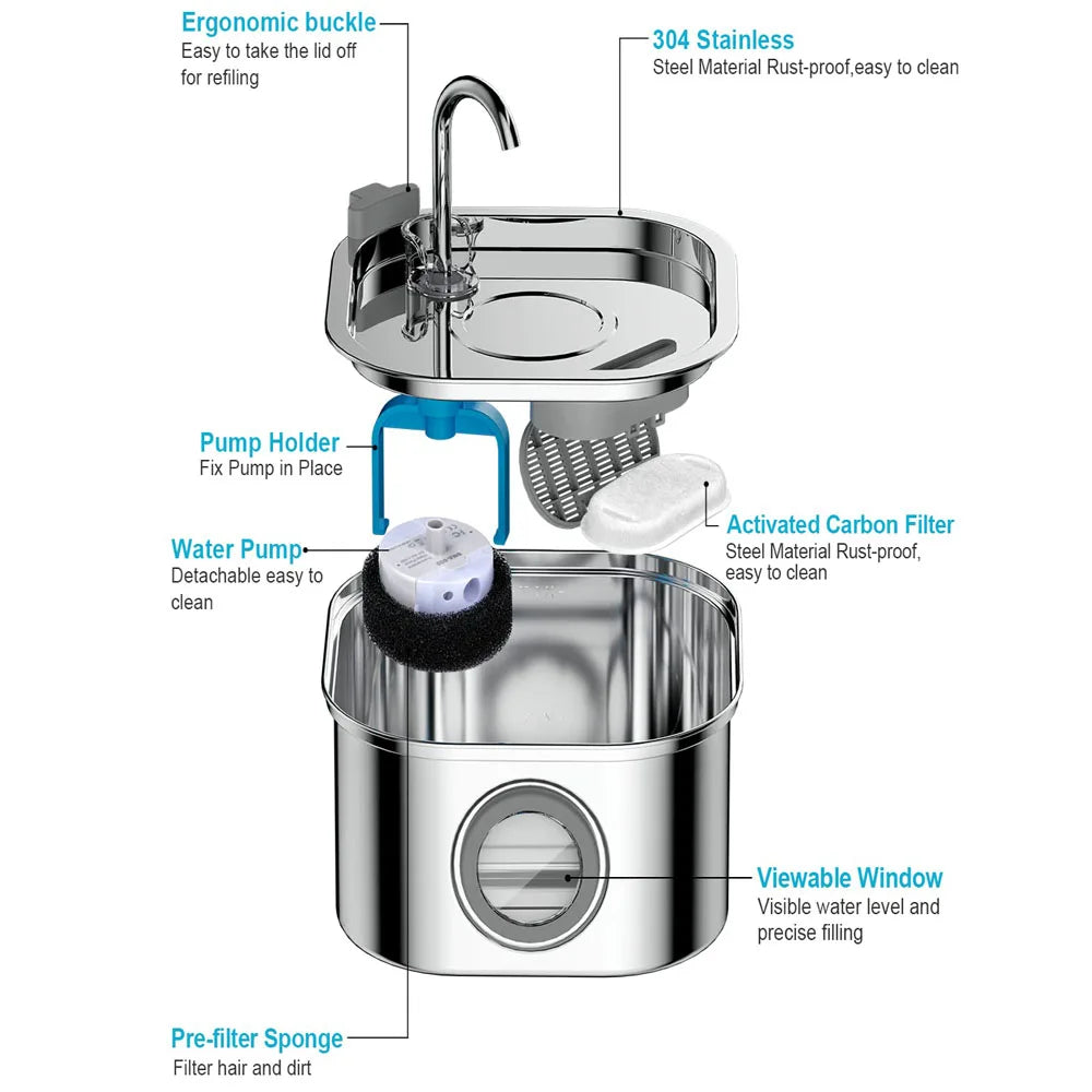 Smart Cat Water Fountain — 3.2L - Sensor • Auto Filter • Ultra Quiet