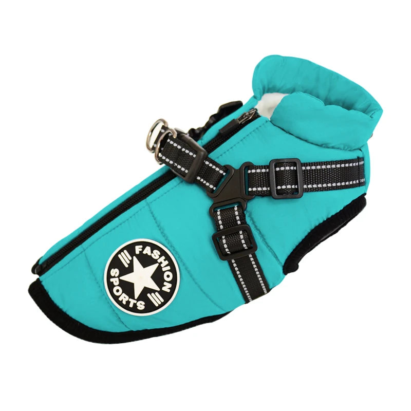 PawHug™ Winter Dog Jacket with Built-In Harness