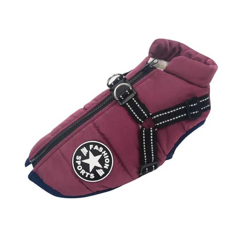 PawHug™ Winter Dog Jacket with Built-In Harness