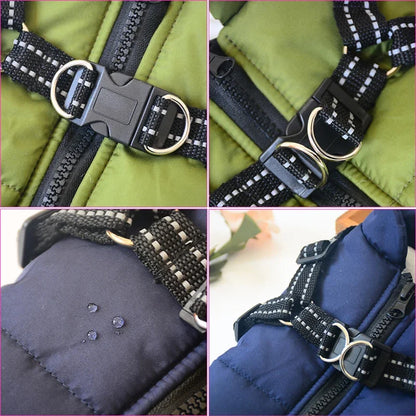 PawHug™ Winter Dog Jacket with Built-In Harness