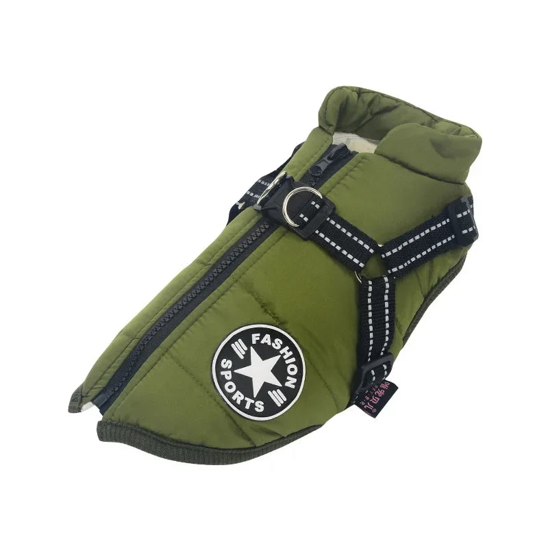 PawHug™ Winter Dog Jacket with Built-In Harness