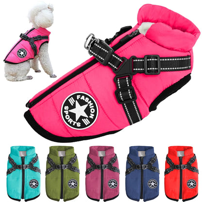 PawHug™ Winter Dog Jacket with Built-In Harness