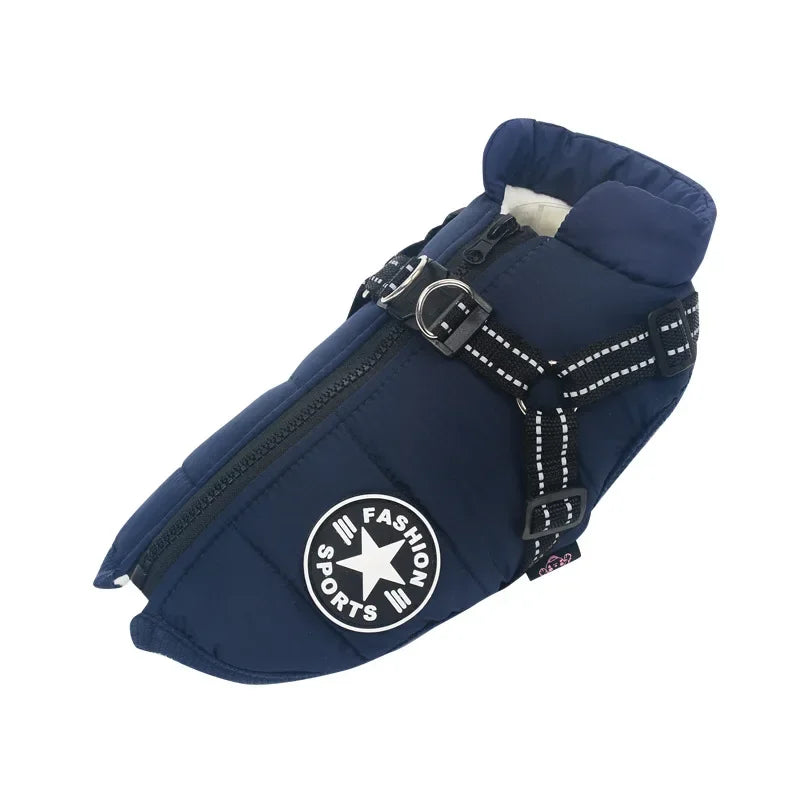 PawHug™ Winter Dog Jacket with Built-In Harness