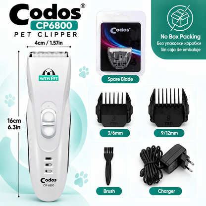 🐶🐱 Professional Pet Trimmer - CP6800 • Cordless • Easy Grooming